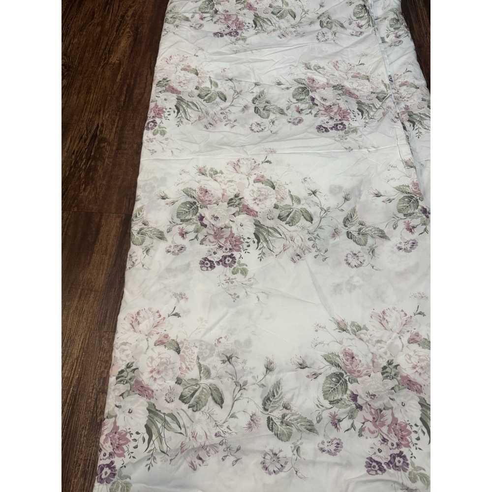 Cabbages & Roses Queen Duvet Constance White Purple Floral